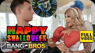 BANGBROS Hálózat Fullos Milfje Vadul Cumizza Mostohafia Nagy Farkát Halloween Előtt